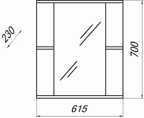 шкаф-зеркало Пион 60С белый симметричный