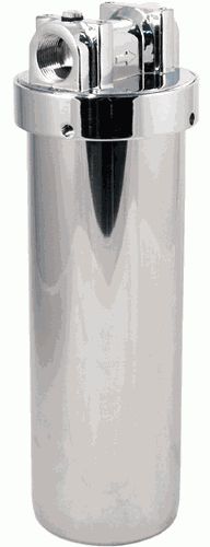 фильтр магистральный для гор.воды нерж. вход 3/4" с ключом и кроншт. WF-HOT-SS-10 (steel cover)